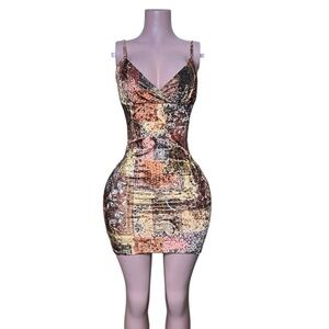 Patchwork Velvet Dress